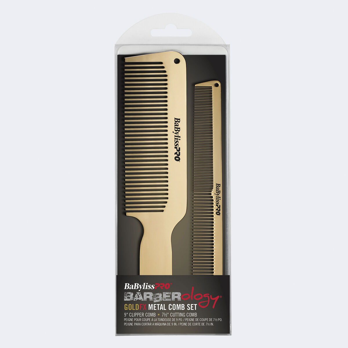 BaBylissPRO&reg; GOLDFX Metal Comb 2-Pack