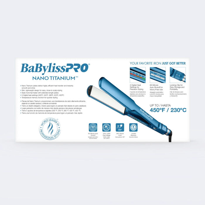 Plancha alisadora ultradelgada digital de 1½ in BaBylissPRO® Nano Titanium™