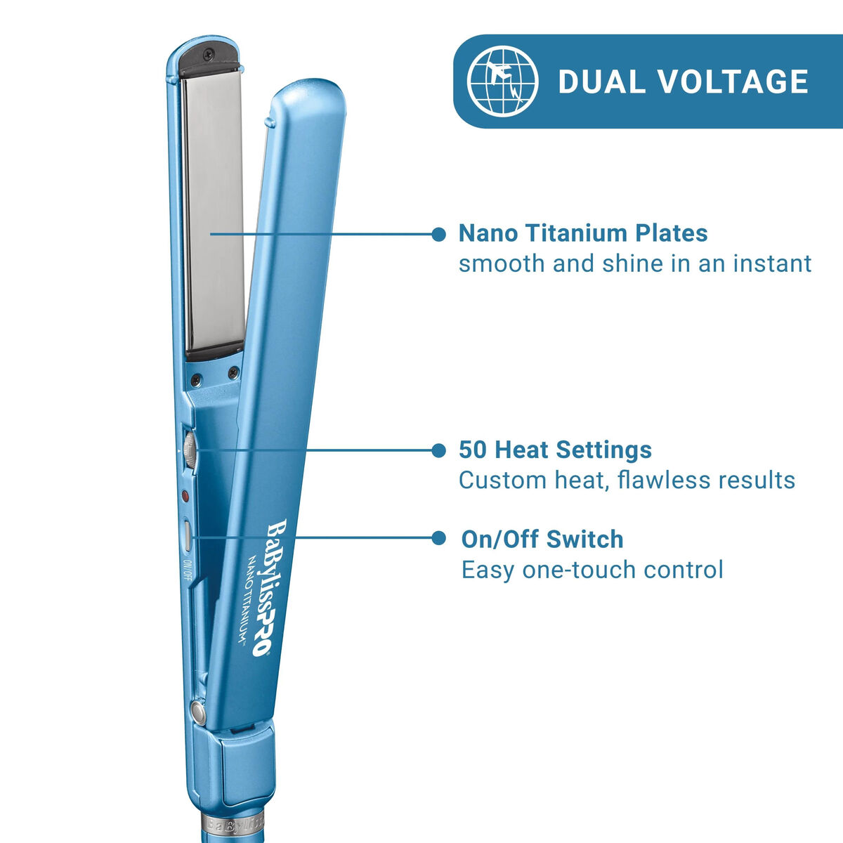 BaBylissPRO&reg; Nano Titanium&trade; 1&frac14;" Spring Curl Iron & 1" Ultra-Thin Flat Iron Prepack