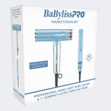 Juego de secador ultraliviano profesional Nano Light y plancha alisadora ultradelgada compacta de 1 in BaBylissPRO® Nano Titanium™, edición limitada