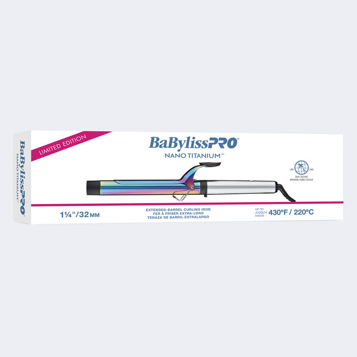 BaBylissPRO® Nano Titanium™ Limited Edition Iridescent 1¼" Extended Barrel Curling Iron