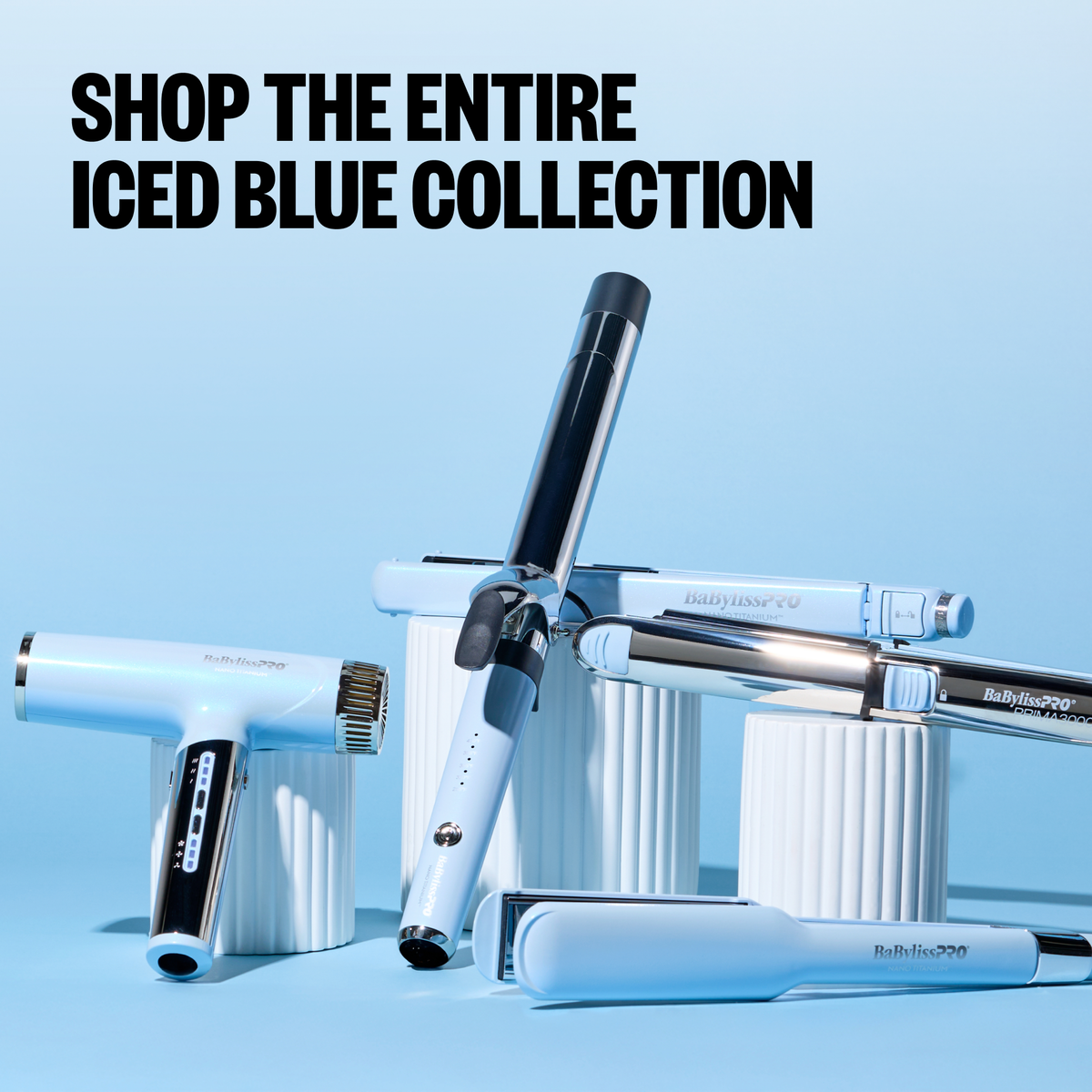 Plancha alisadora ultradelgada BaBylissPRO® Nano Titanium™, 1.5 in (azul hielo)