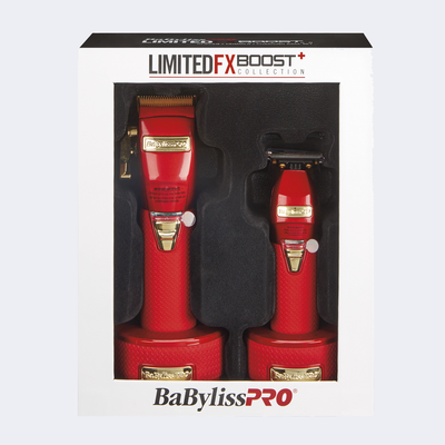 BaBylissPRO® LimitedFX Boost+ Collection with Clipper, Trimmer & Charging Base Set - Red