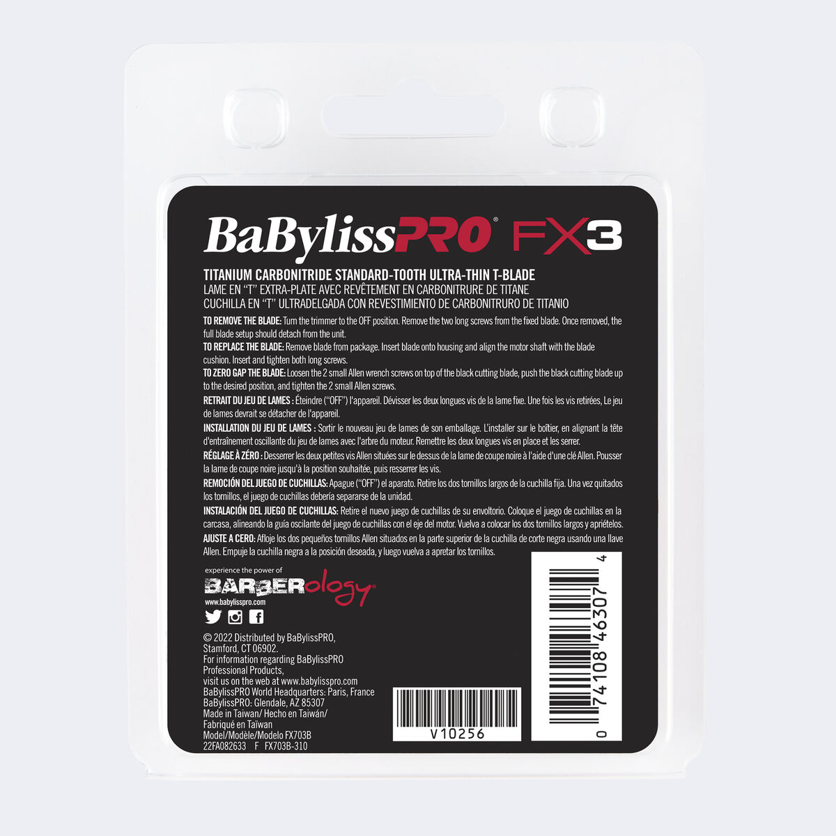 BaBylissPRO&reg; Titanium Carbon-Nitride Standard-Tooth Ultra-Thin Replacement T-Blade