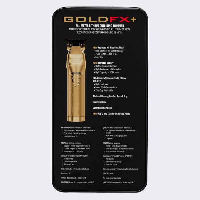Recortadora de contorno completamente metálica de litio BaBylissPRO® GoldFX+
