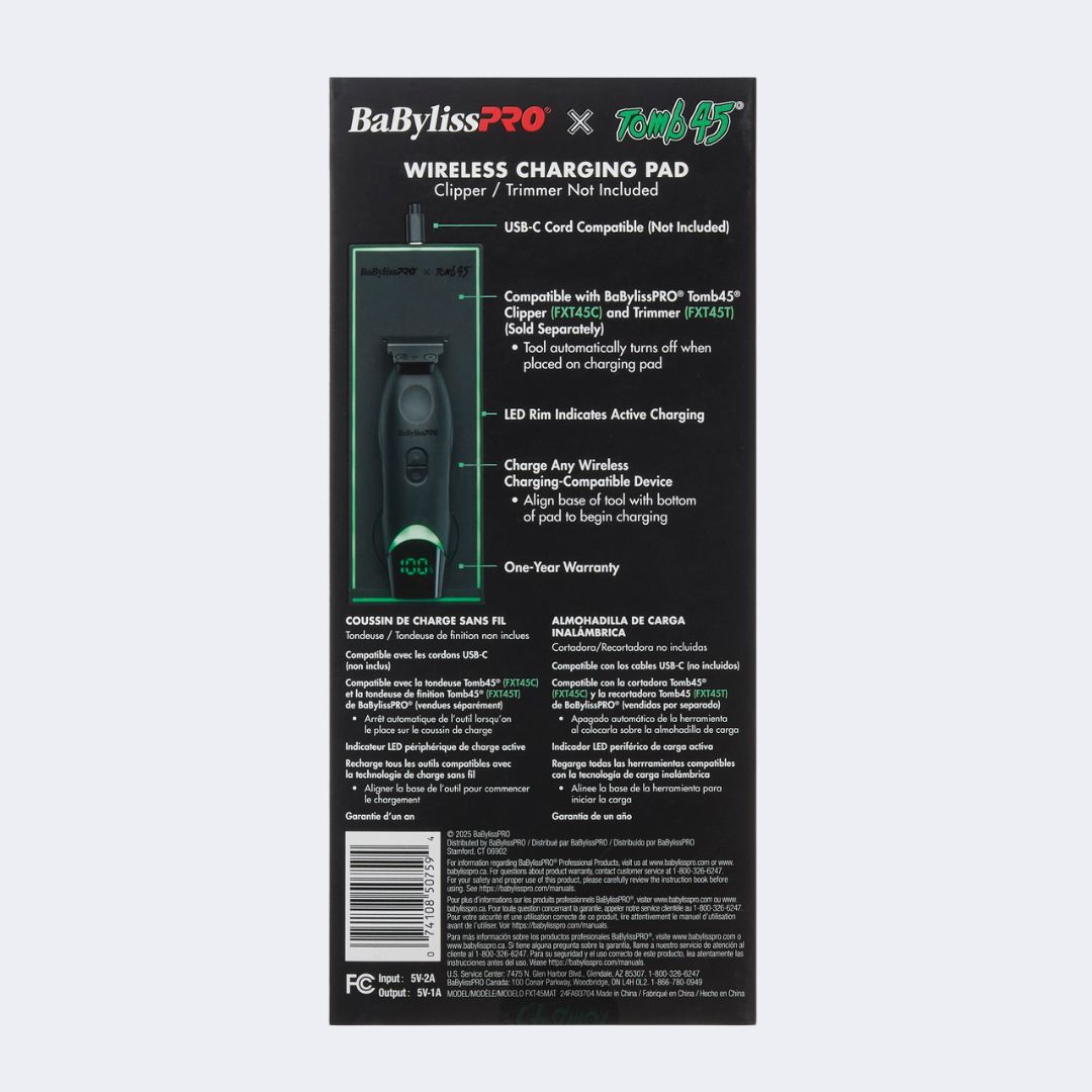 BaByliss×Tomb45 ワイヤレス充電マット BaBylissPro x Tomb45 Wireless-Charging Mat | Barber