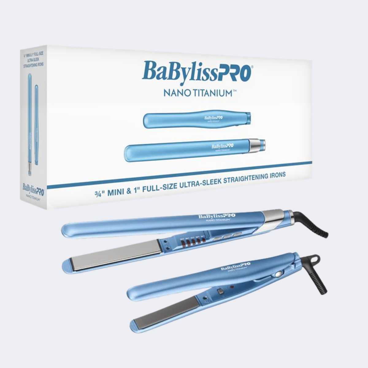 Juego de planchas alisadora ultradelgadas de 1 in y 3/4 in BaBylissPRO® Nano Titanium™