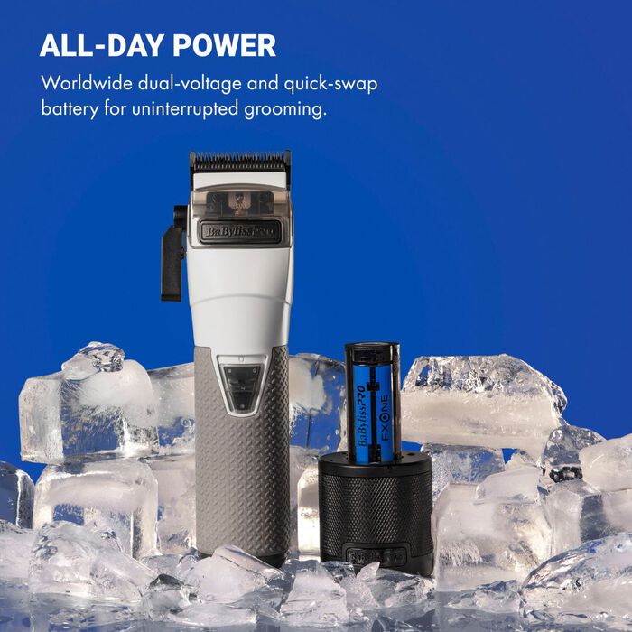 BaBylissPRO&reg; Limited Edition FXONE All-Metal Interchangeable Battery Clipper FrostByte