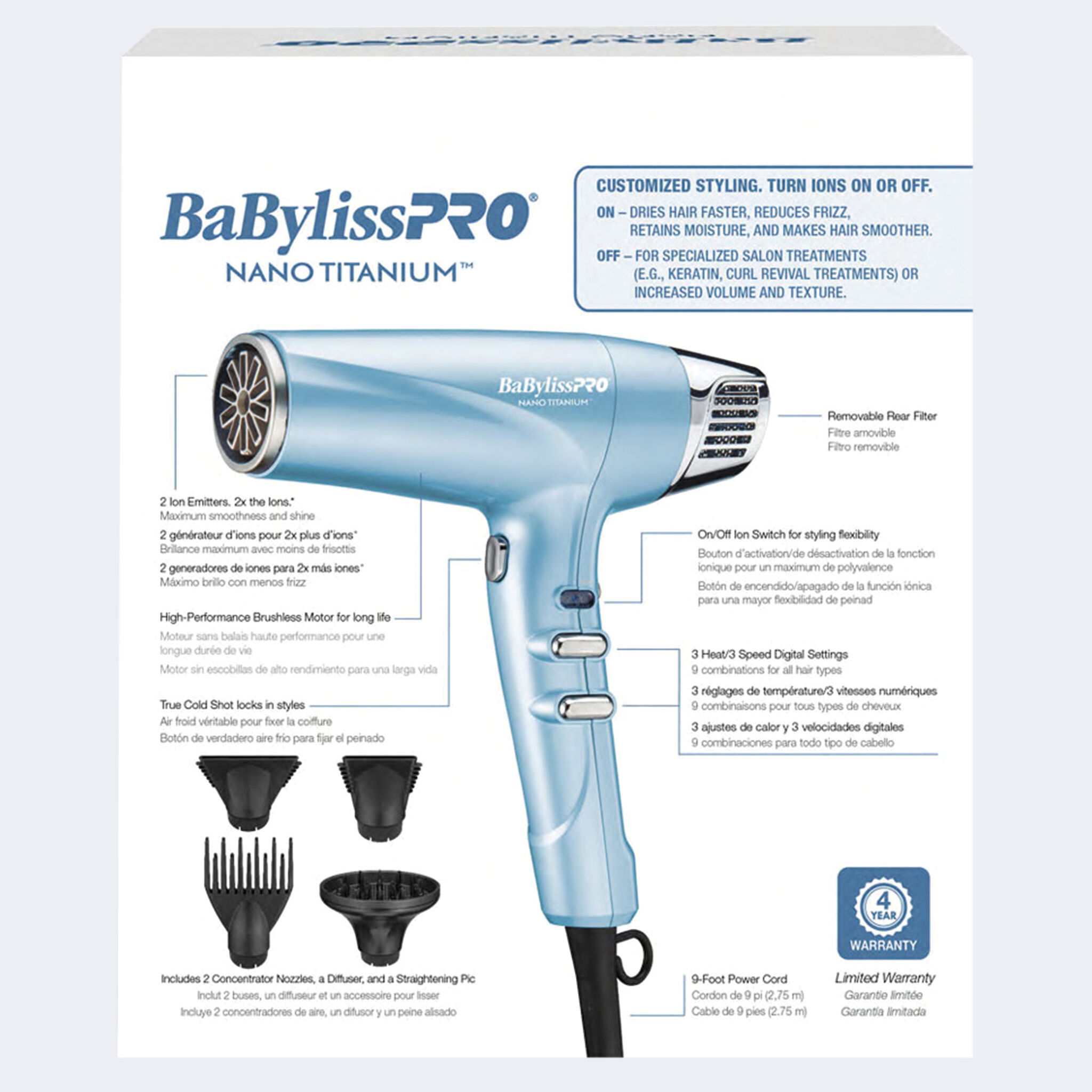 Secador con tecnología iónica doble BaBylissPRO