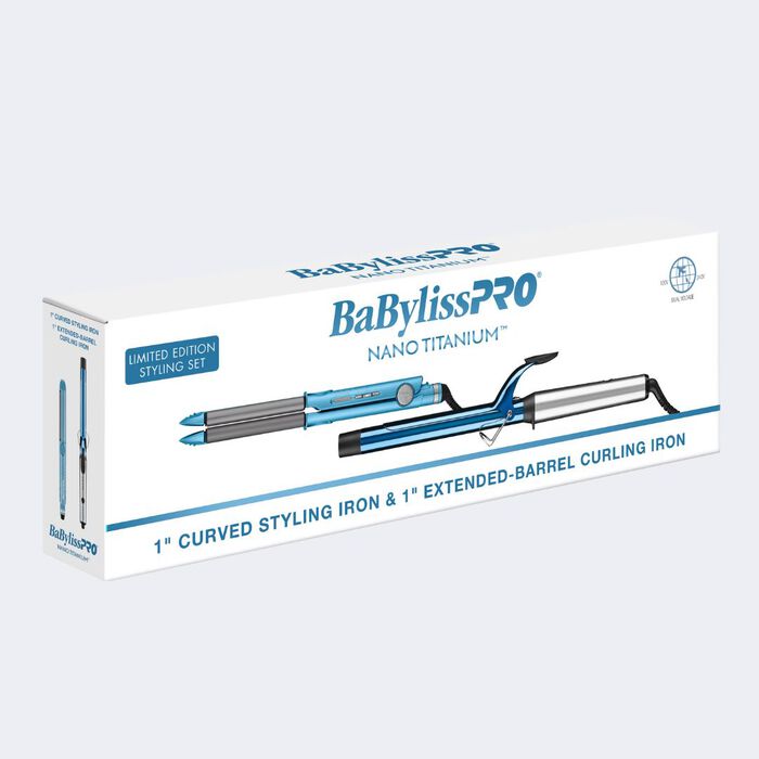 Juego de tenaza extralarga de 1 in y plancha alisadora/onduladora de 1 in BaBylissPRO® Nano Titanium™, edición limitada