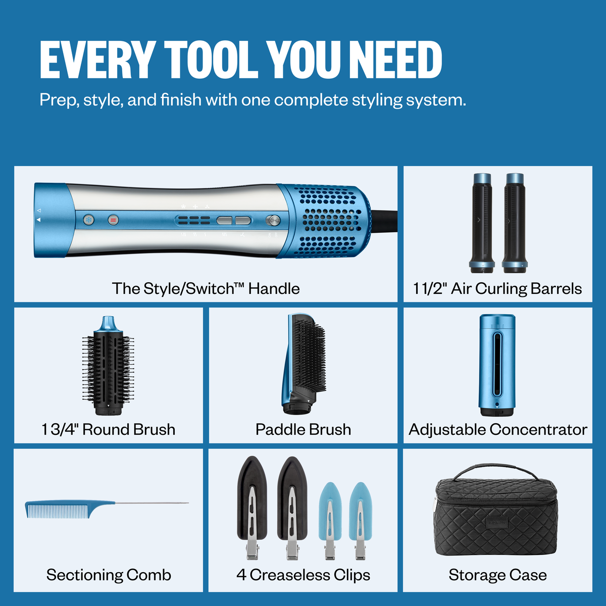 Sistema de secado y peinado con aire caliente 5 en 1 para cabello liso u ondulado BaBylissPRO® Style/Switch™