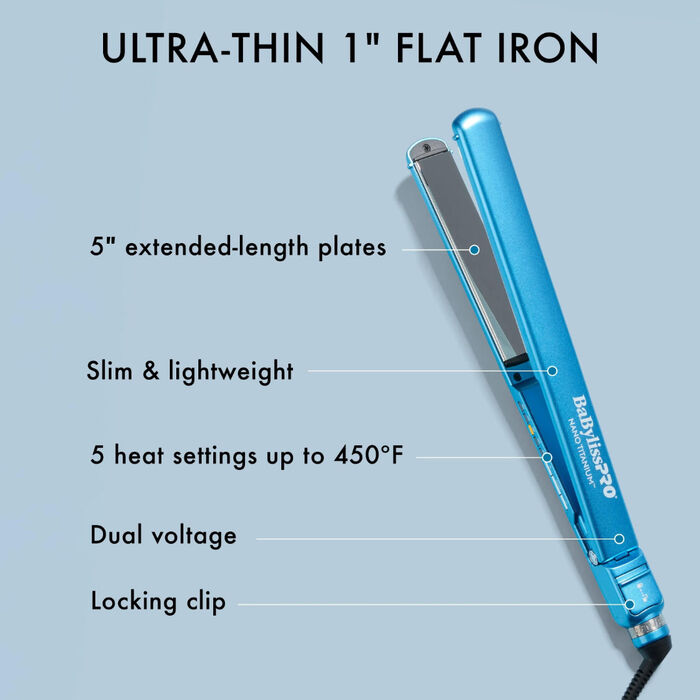 BaBylissPRO&reg; Nano Titanium&trade; 1" Digital Ultra-Thin Flat Iron