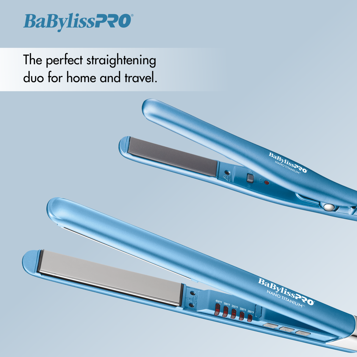 Juego de planchas alisadora ultradelgadas de 1 in y 3/4 in BaBylissPRO® Nano Titanium™