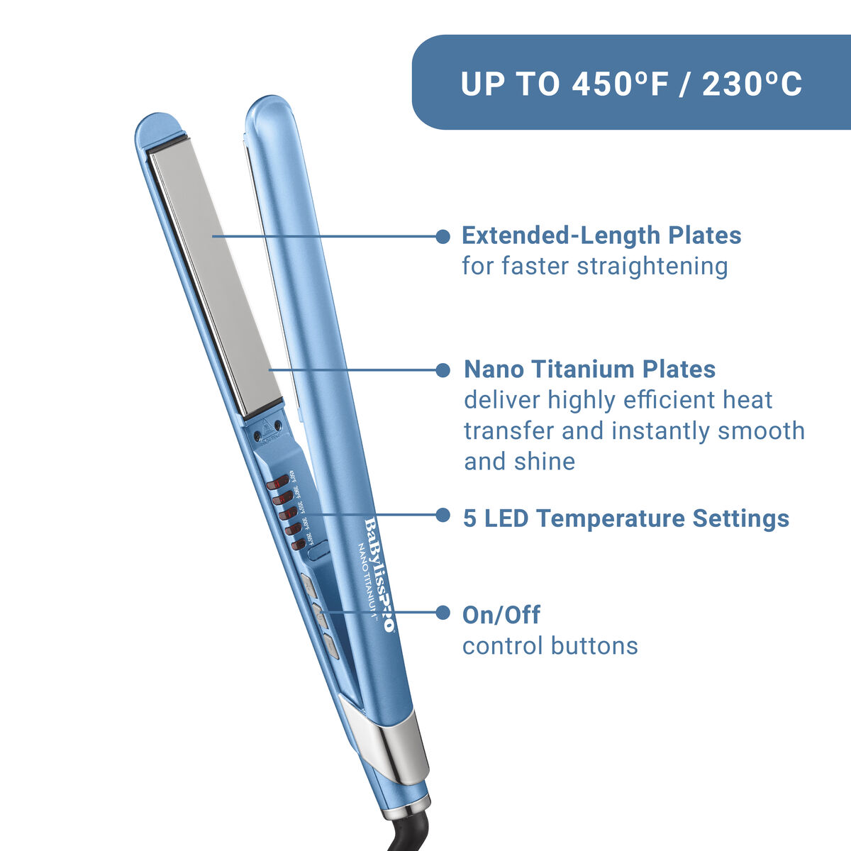 Juego de planchas alisadora ultradelgadas de 1 in y 3/4 in BaBylissPRO® Nano Titanium™