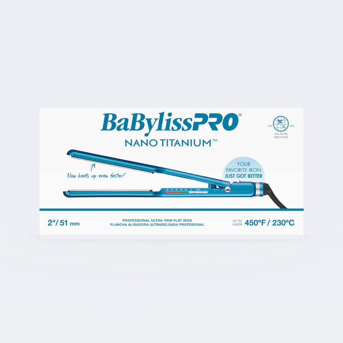 BaBylissPRO&reg; Nano Titanium&trade; 2" Digital Ultra-Thin Flat Iron