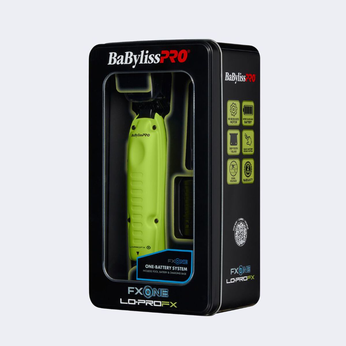 Recortadora FXONE™ Lo-ProFX de BaBylissPRO®, en amarillo neón (edición limitada) (incluye base de carga y batería)