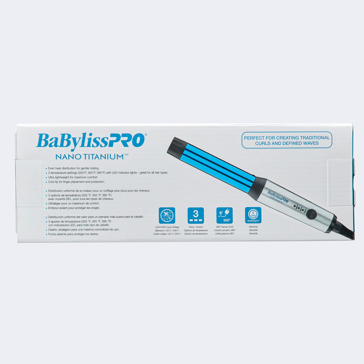 Rizador compacto de 1 in BaBylissPRO® Nano Titanium™