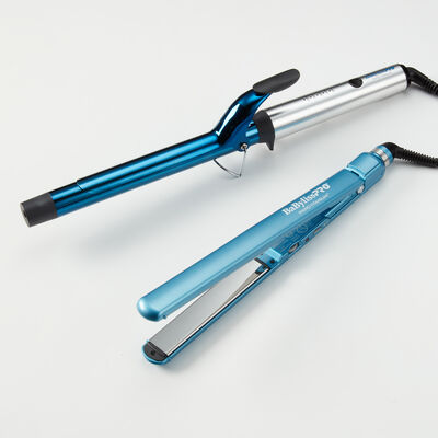 Juego de tenaza extralarga de 1 in y plancha alisadora ultradelagada de 1 in BaBylissPRO® Nano Titanium™