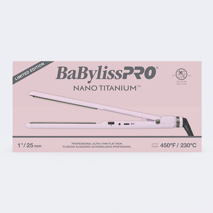 BaBylissPRO® Nano Titanium™ Limited Edition 1" Ultra-Thin Flat Iron (Pink)