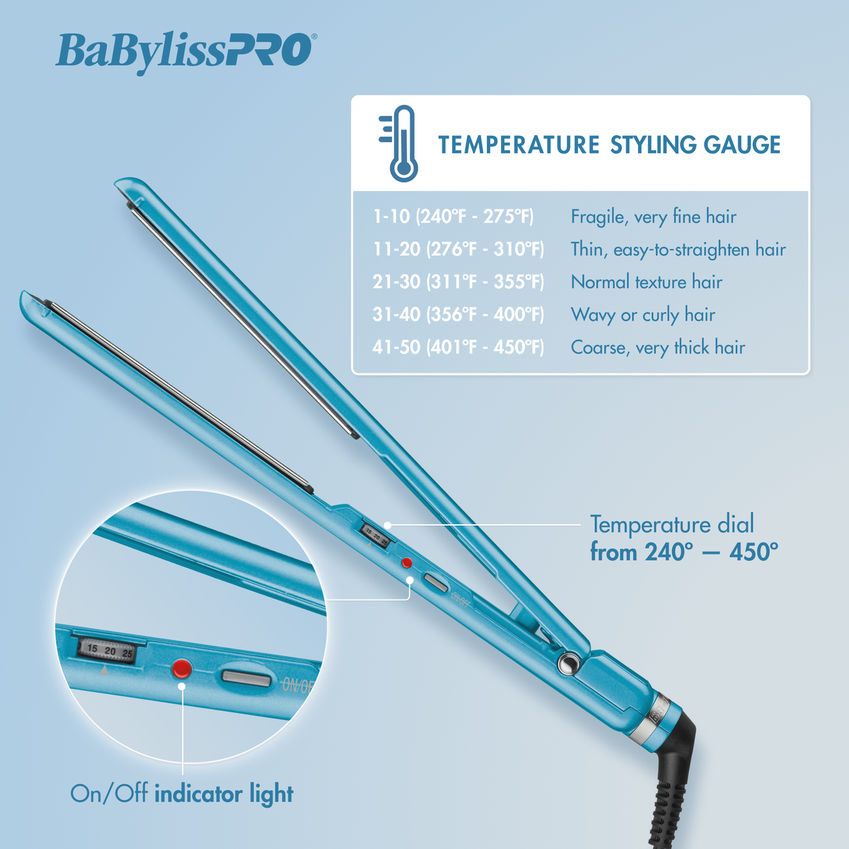 BaBylissPRO&reg; Nano Titanium&trade; 2" Ultra-Thin Straightener