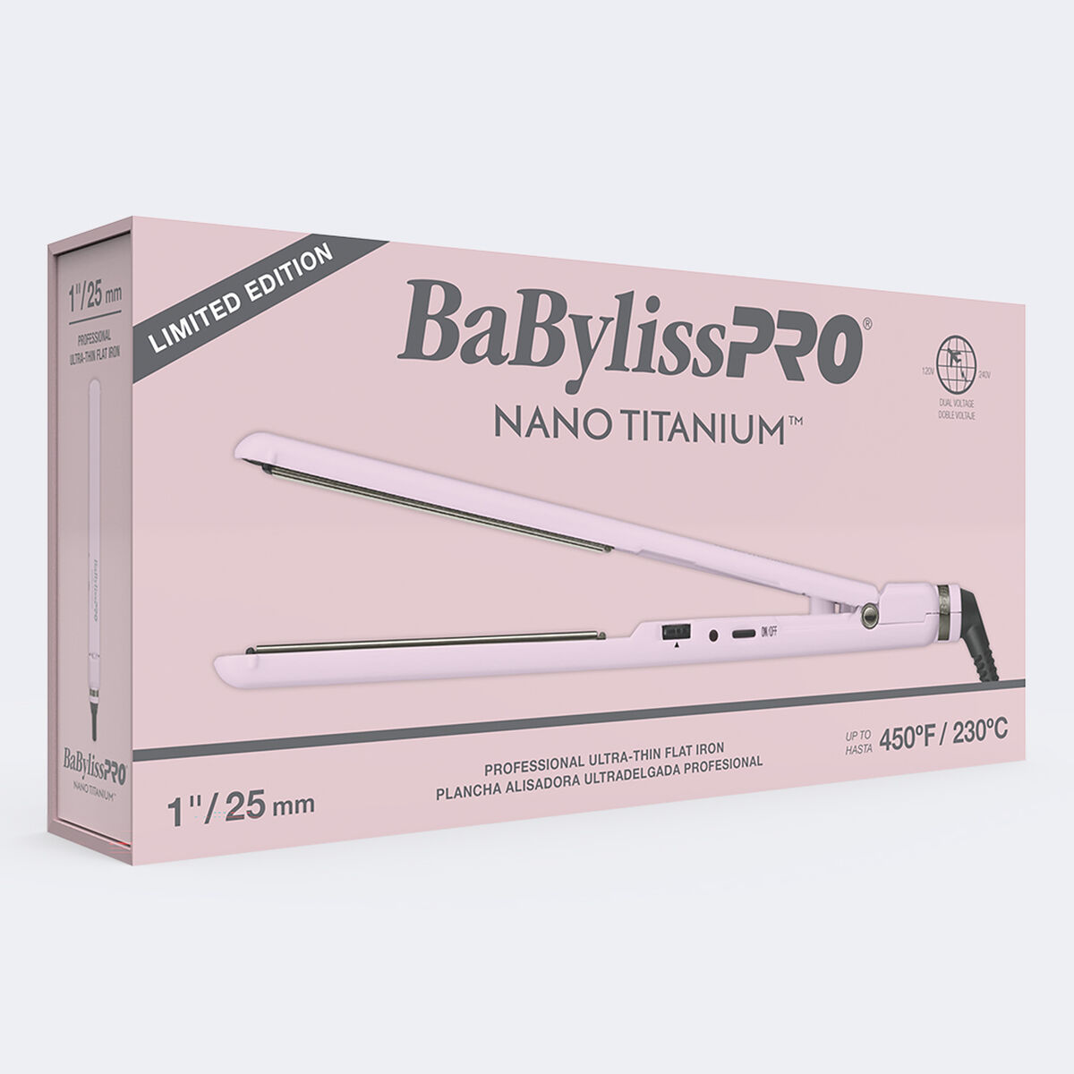 BaBylissPRO&reg; Nano Titanium&trade; Limited Edition 1" Ultra-Thin Flat Iron (Pink)
