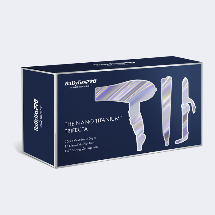 BaBylissPRO® Nano Titanium™ Limited Edition Trifecta Gift Box - Nano Titanium Dryer, Flat Iron & Curling Iron, , hi-res image number 0