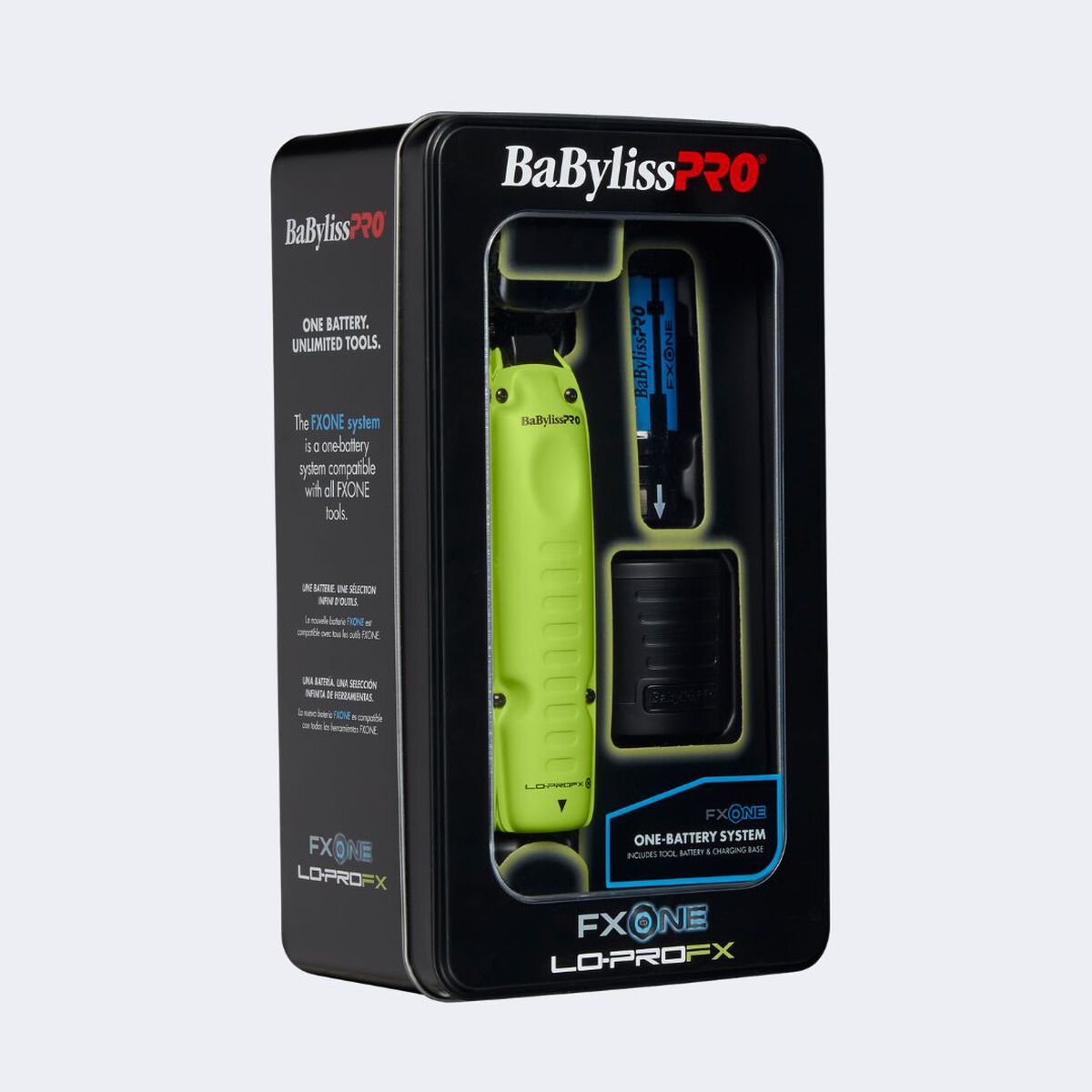Recortadora FXONE™ Lo-ProFX de BaBylissPRO®, en amarillo neón (edición limitada) (incluye base de carga y batería)