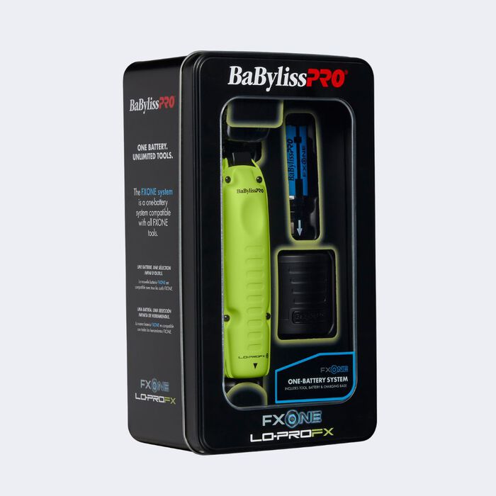 Recortadora FXONE™ Lo-ProFX de BaBylissPRO®, edición limitada, amarillo neón (incluye base de carga y batería)