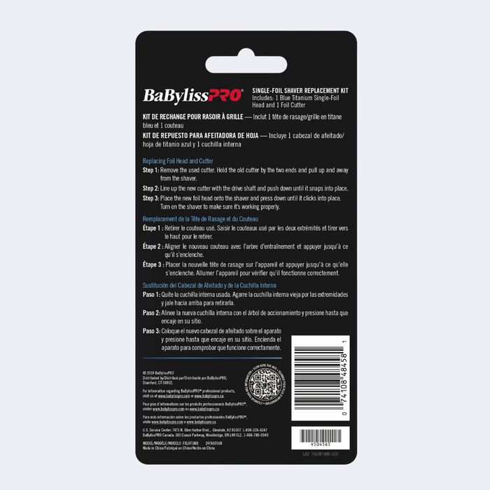 Cabezal de afeitado (hoja y cuchilla interna) de repuesto para afeitadora de hoja BaBylissPRO® (negro mate)