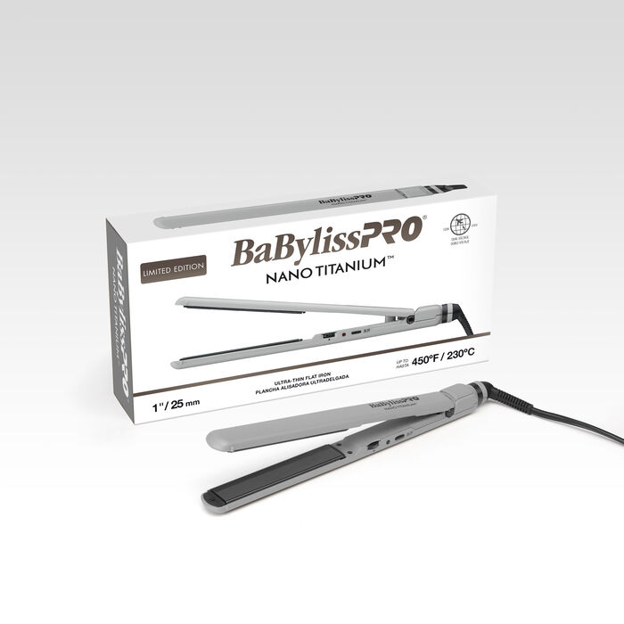 BaBylissPRO® Limited Edition Nano Titanium Grey Collection 1” Ultra-Thin Flat Iron