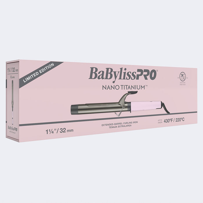 Tenaza extralarga de 1.25 in BaBylissPRO® Nano Titanium™ de edición limitada (rosa)