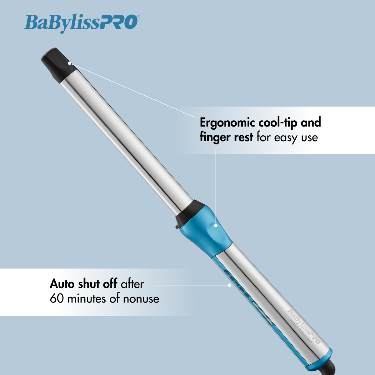 BaBylissPRO&reg; Nano Titanium&trade; 1 1/4" Oval Barrel Wand