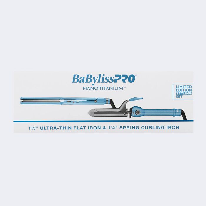 Juego de plancha alisadora ultradelgada de 1 1/2 in y tenaza de resorte de 1 1/4 BaBylissPRO® Nano Titanium™
