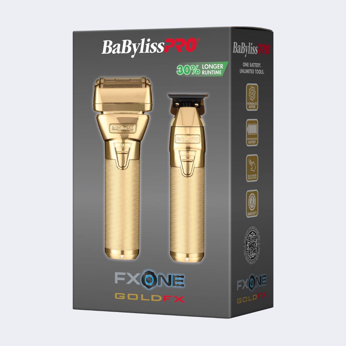 Juego de recortadora y afeitadora totalmente metálica BaBylissPRO® FXONE GoldFX - Edición limitada