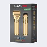 Juego de recortadora y afeitadora totalmente metálica BaBylissPRO® FXONE GoldFX - Edición limitada