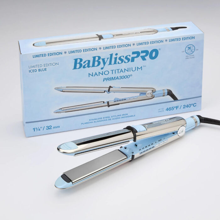 BaBylissPRO&reg; Nano Titanium&trade; Limited Edition Prima3000&reg; 1&frac14;" Styling Iron (Iced Blue)