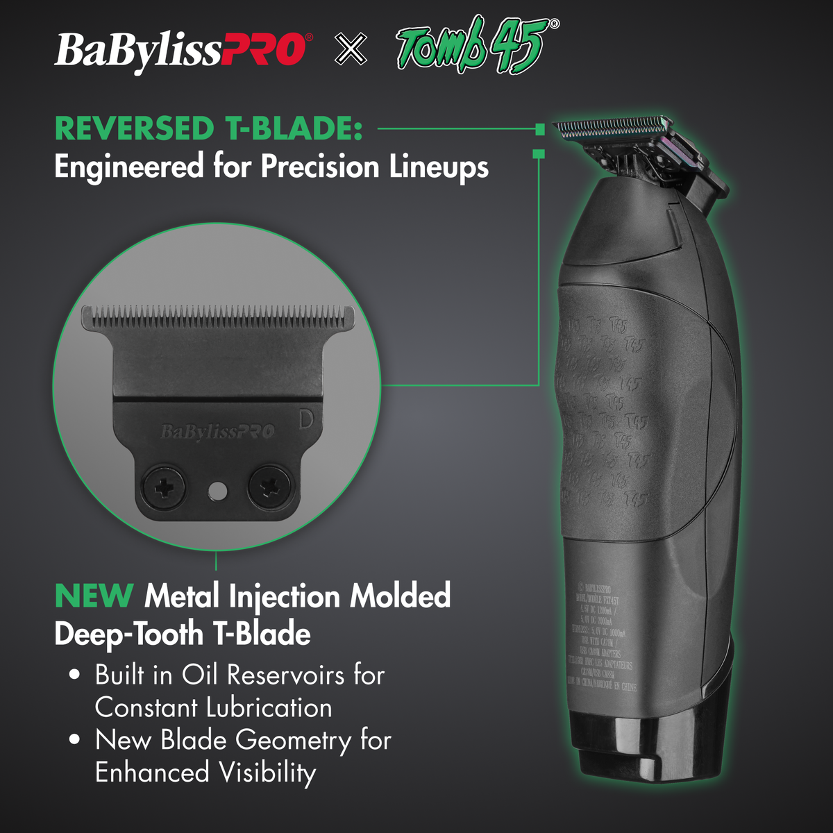 BaBylissPRO&reg; x Tomb45&reg; Wireless-Charging Trimmer