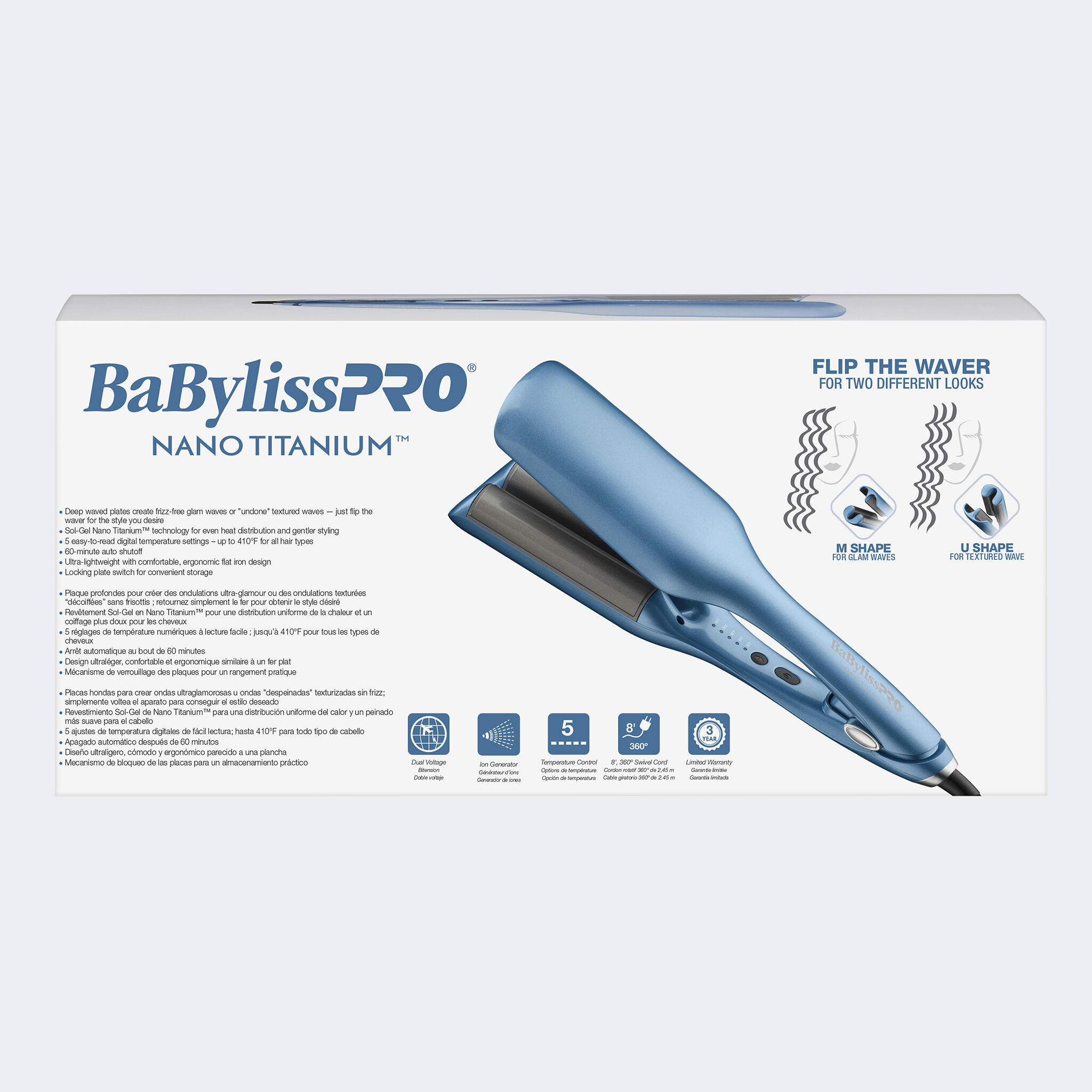 BaBylissPRO Nano Titanium Ionic Deep Waver