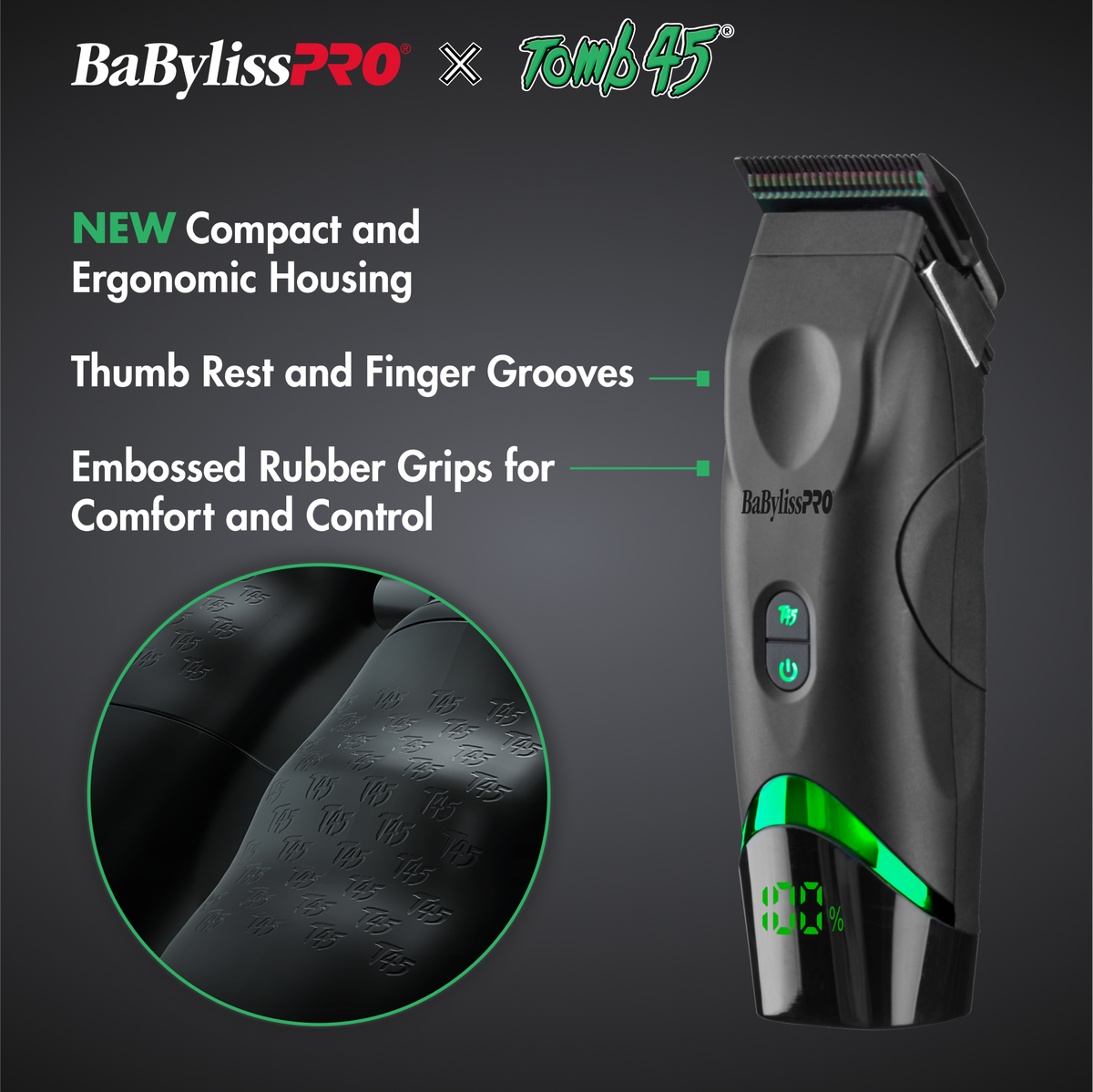 BaBylissPRO&reg; x Tomb45&reg; Wireless-Charging Clipper