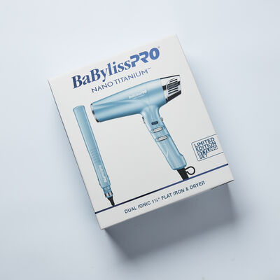 BaBylissPRO® Nano Titanium™ Dual Ionic 1¼" Flat Iron & Dryer Prepack