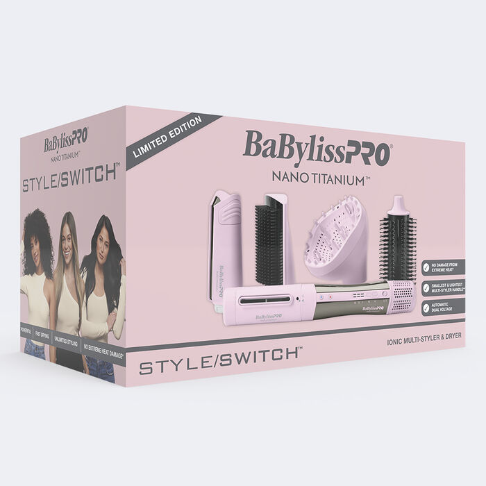 Multiestilizador & Secador iónico Style/Switch BaBylissPRO® Nano Titanium™, edición limitada (rosa)