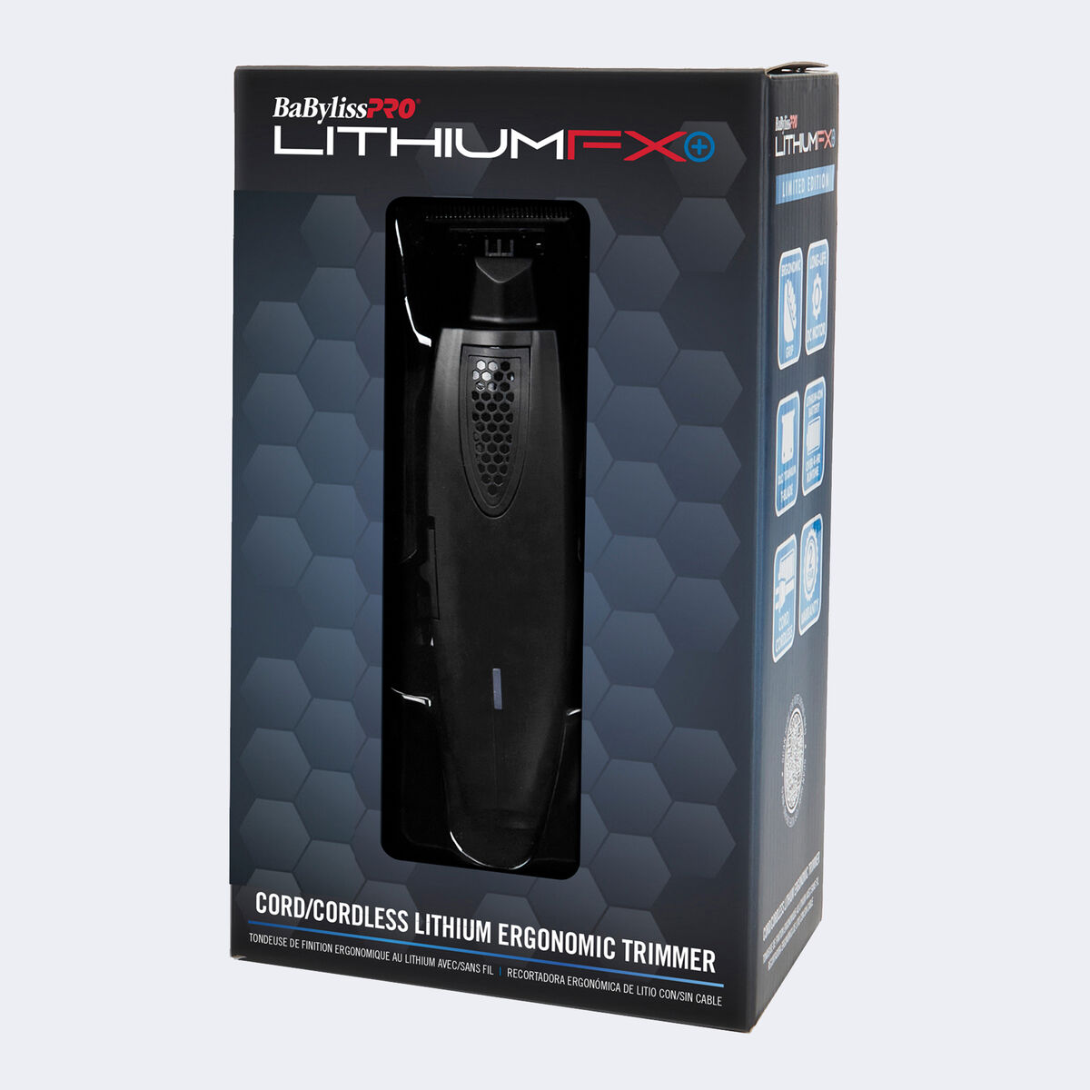 Recortadora ergonómica de litio BaBylissPRO® con/sin cable LithiumFX+, en negro mate