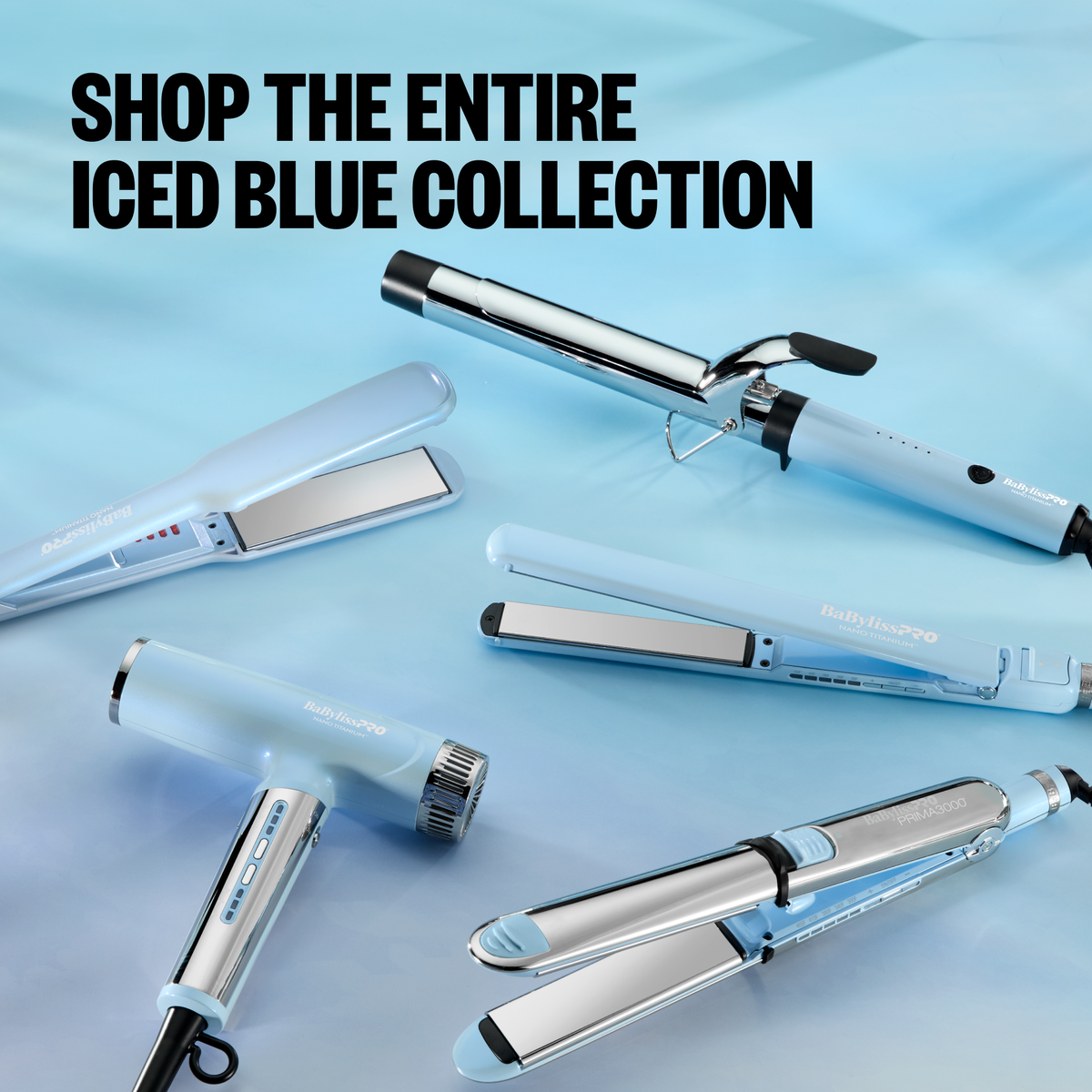Plancha alisadora ultradelgada digital BaBylissPRO® Nano Titanium™, 1 in, de edición limitada (azul hielo)
