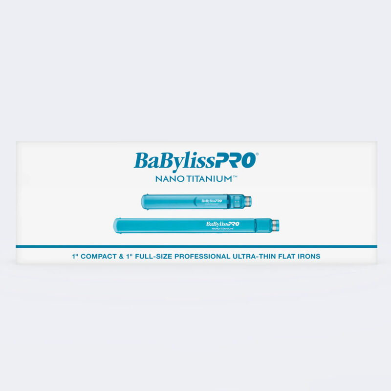 Juego de plancha alisadora ultradelgada de 1" y plancha alisadora ultrafina tamaño compacto de 1" BaBylissPRO® Nano Titanium™