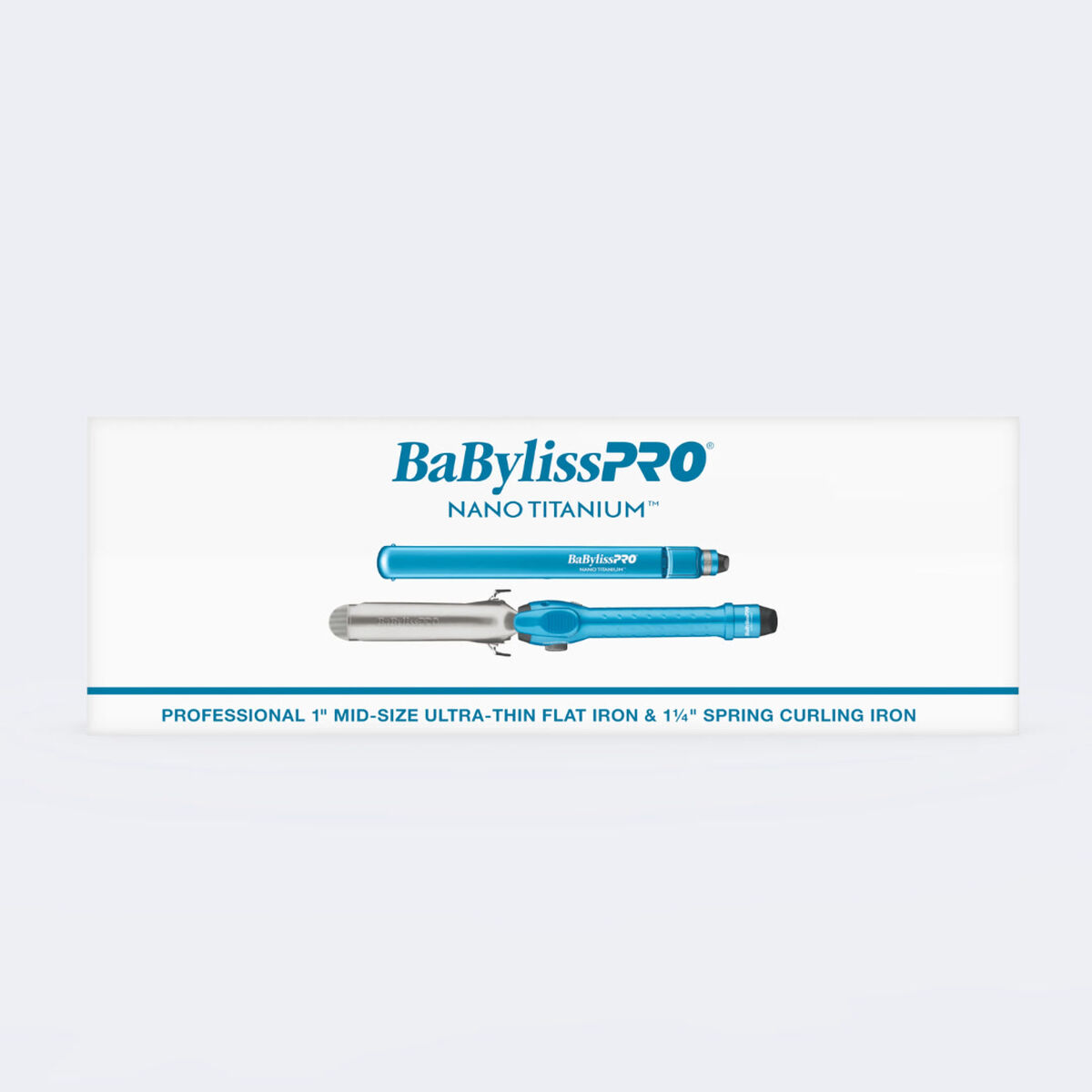 BaBylissPRO&reg; Nano Titanium&trade; 1&frac14;" Spring Curl Iron & 1" Ultra-Thin Flat Iron Prepack