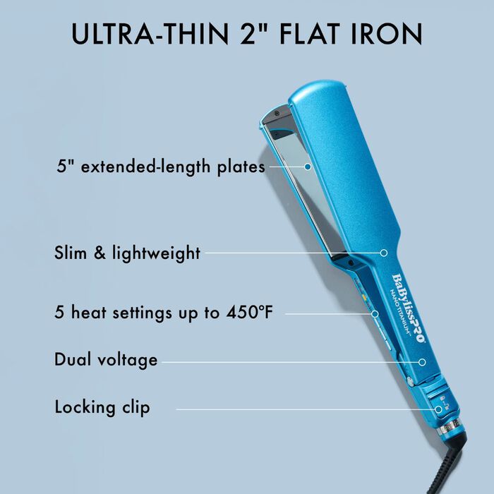 BaBylissPRO&reg; Nano Titanium&trade; 2" Digital Ultra-Thin Flat Iron