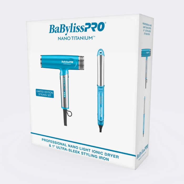 Juego de secador iónico liviano Nano y plancha alisadora ultradelgada de 1" BaBylissPRO® Nano Titanium™