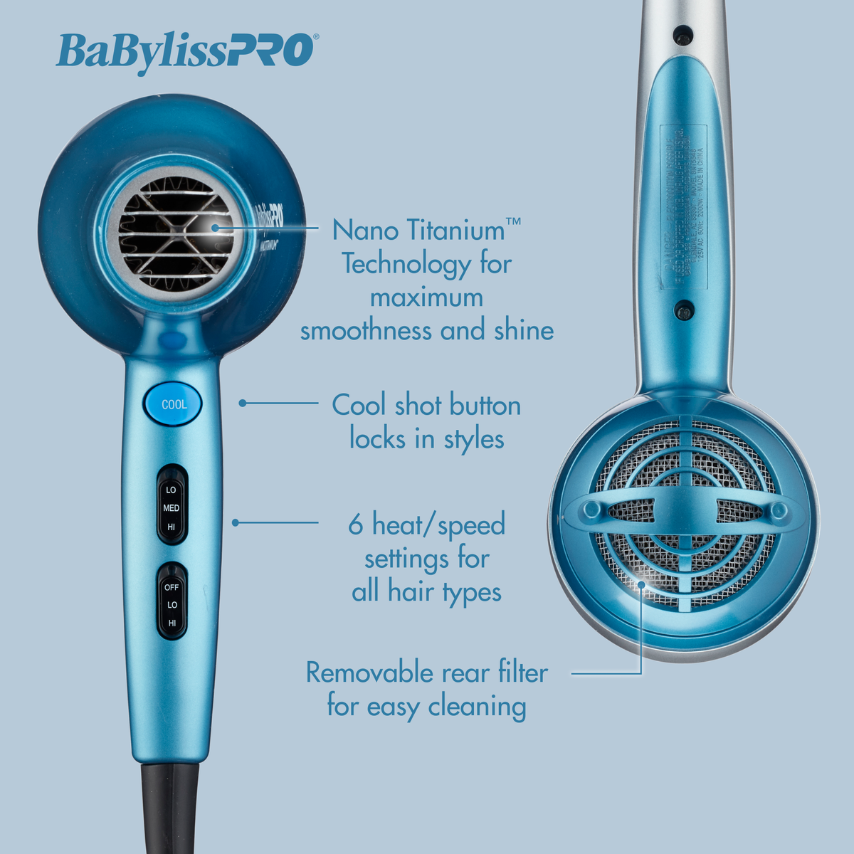 BaBylissPRO&reg; Nano Titanium&trade; Dryer