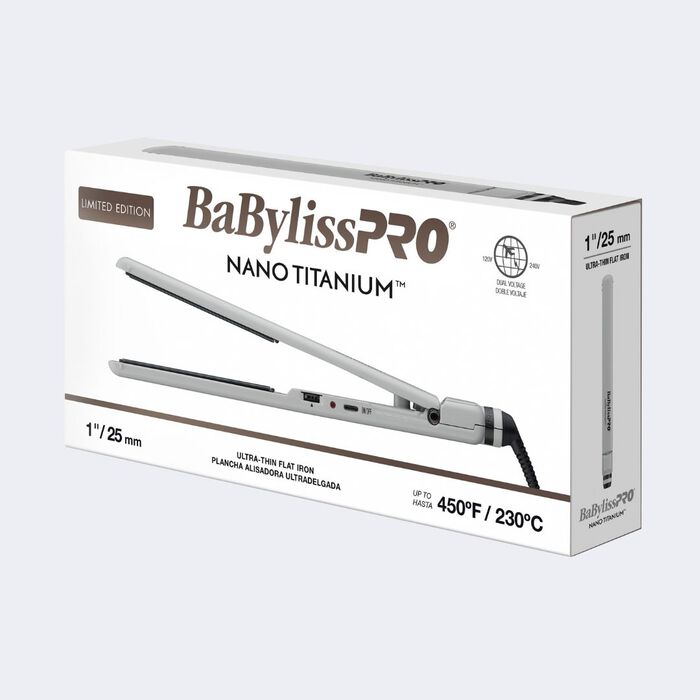 BaBylissPRO® Limited Edition Nano Titanium Grey Collection 1” Ultra-Thin Flat Iron