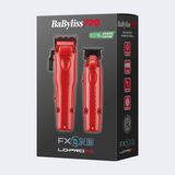Juego de cortadora y recortadora FXONE™ Lo-ProFX de BaBylissPRO® con batería mejorada, en rojo mate (edición limitada)
